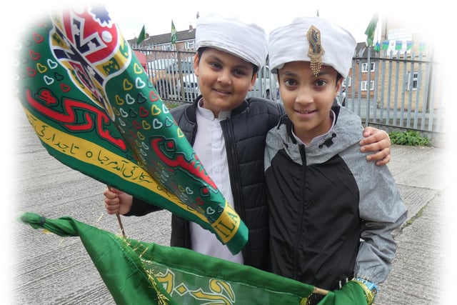 Children at this year's peace procession in Heckmondwike