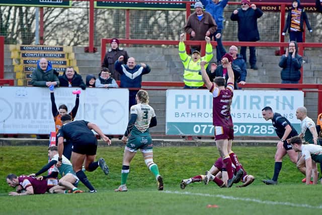 Dale Morton - who wasn't even supposed to be playing - goes over for a last-ditch try to secure a memorable victory over Keighley Cougars.