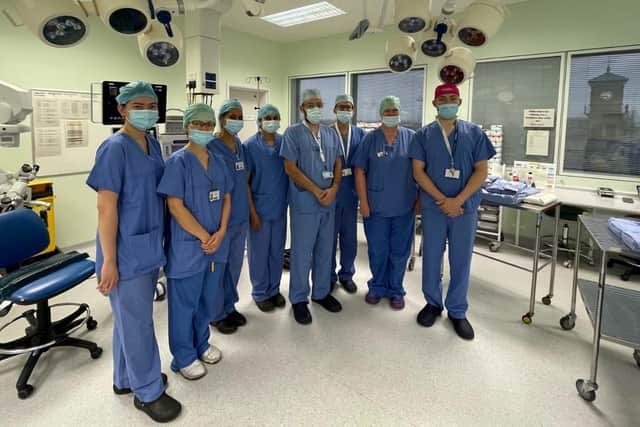 Dr Will Holmes and his team who performed the surgery.