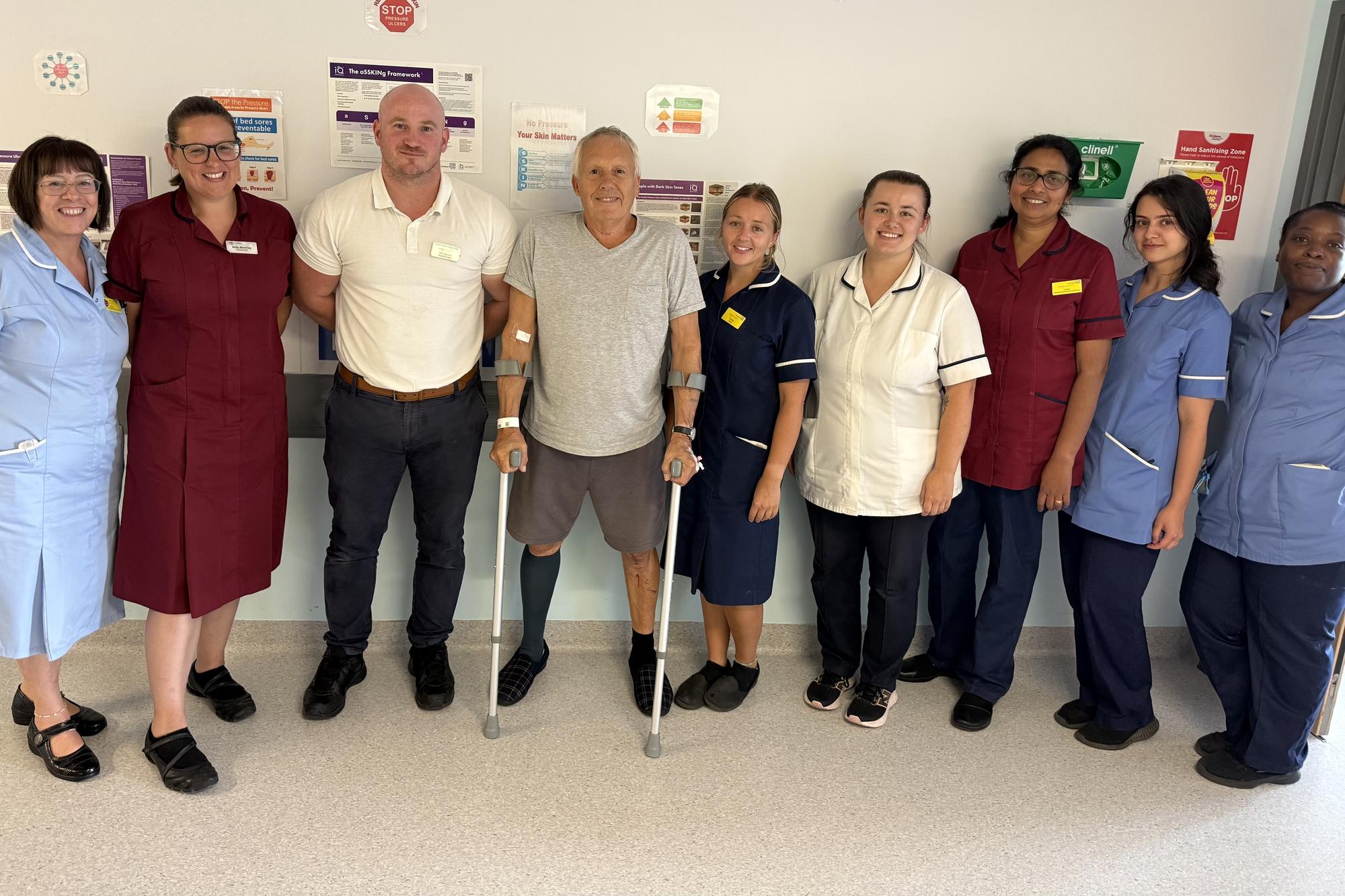 Mirfield patient's 'massive thank you' to care team as Pontefract Hospital celebrates 300th day case joint replacement surgery