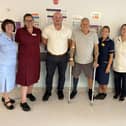 Anthony Shaw with some of the medical team that cared for him at Pontefract Hospital.