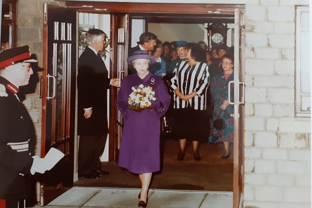 Queen Elizabeth II leaving Claremont House.