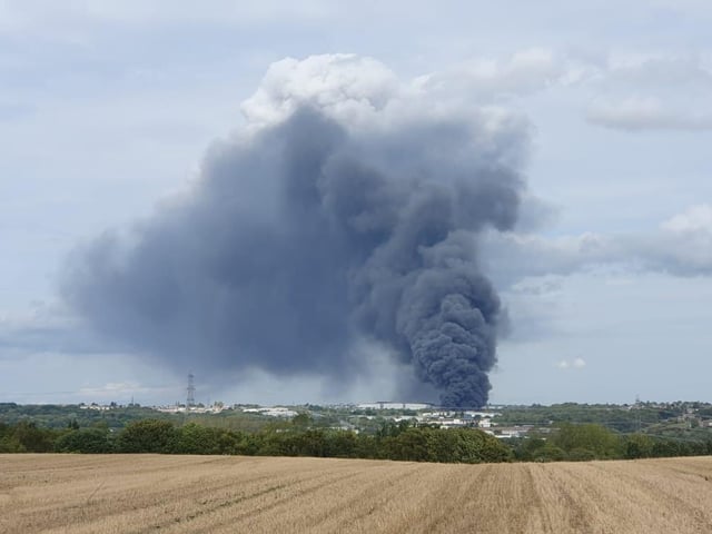 The view of the fire from Scholes.