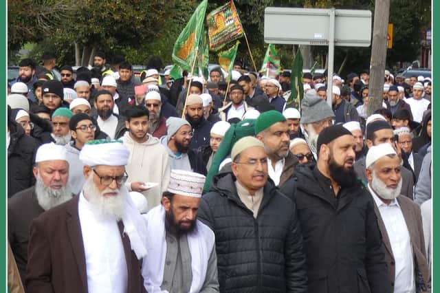 local Mosque Imams leading their congregations from Westtown through the streets of Savile Town.