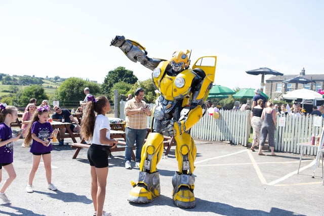 Transformers Bumblebee entertaining the crowds.