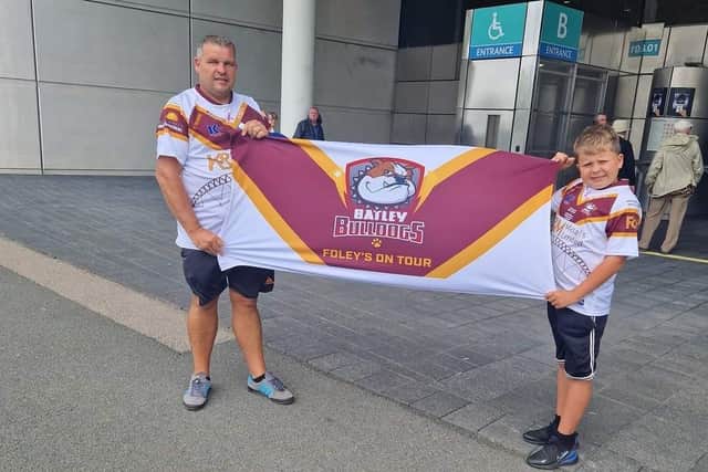 Batley Bulldogs fans have arrived at Wembley for the 1895 Cup final against Halifax Panthers