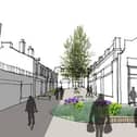 An artist's impression of the plans to pedestrianise Cheapside and Cross Crown Street in Cleckheaton town centre