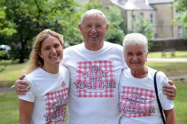 Next weekend will be the seventh annual Great Get Together (June 23 to 25), in which hundreds of community events around the UK will celebrate “her message of unity over division." Pictured here are Jo Cox's parents and sister, Gordon, Jean and Kim Leadbeater at the Great Get Together outdoor community service at All Saints Church in Batley in 2028.