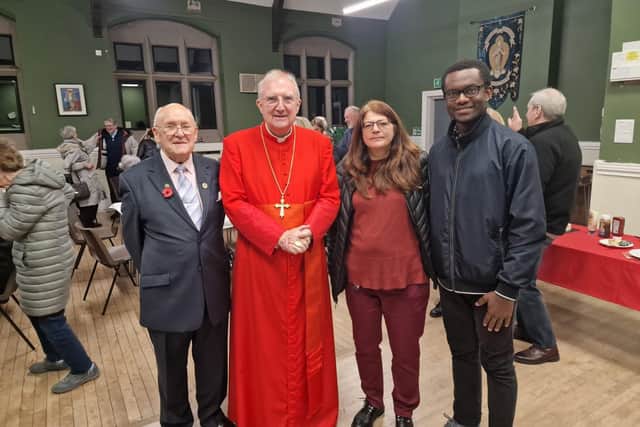 Arthur Roche, second from the left, “returned to his roots” at St Joseph’s Catholic Church to say his first mass in the UK since his ordination - despite offers from elsewhere in the country. Sacristan at the church, Douglas Sykes, left, said the newly-appointed Cardinal-Deacon "came across as a very humble man and his address to the congregation was from the heart."