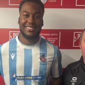 Laurence Sorhaindo won the man of the match award after scoring two goals in Liversedge's win over Silsden. Picture: Liversedge FC