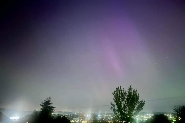 A stunning photo of the Northern Lights taken from Earlsheaton overlooking Dewsbury. Taken by Amy Doram.