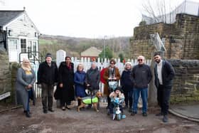 Councillor Habiban Zaman and residents pictured at the Lady Anne Level Crossing in Batley.