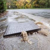 A burst water main flooding road in the UK. (Photo by David Townend/Construction Photography/Avalon/Getty Images)