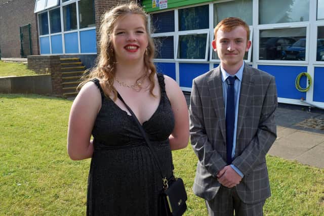 Thomas Kershaw, right, and Millie Swales, left, voted Gala King and Gala Queen at Thornhill Community Academy's Year 11 Leavers' celebration event.