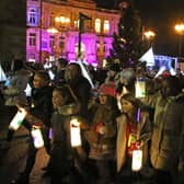 Dewsbury's Lantern Parade, which takes place just before the Christmas Lights Switch On.