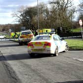 Police at the scene of a fatal accident between Brighouse and Cleckheaton near the junction of Highmoor Lane, Clifton, in March 2019