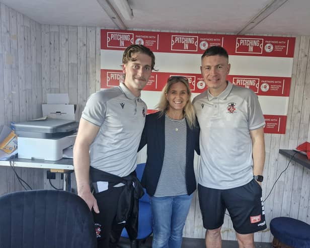 Kim Leadbeater MP met with players, coaches, officials and volunteers of Liversedge FC during a visit.