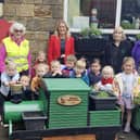 The new wooden train engine feature at Church House Pre-School.