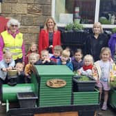 The new wooden train engine feature at Church House Pre-School.
