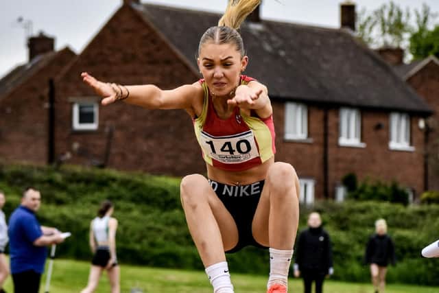 Spenborough AC's Olivia Reah was victorious in the senior women’s triple jump at the Yorkshire championships.