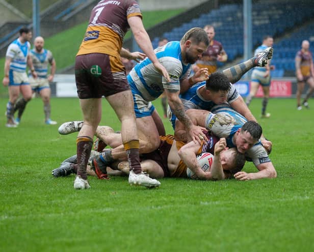 Batley lost their third successive game at the start of the Championship season at Halifax Panthers last Sunday. Photo by Simon Hall.