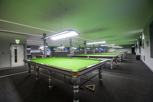 The centre has 13 snooker tables.