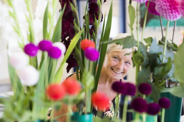 Mirfield Allotment Show at Mirfield Community Centre. Ann Broadbent looks at the Dahlias and Gladioli