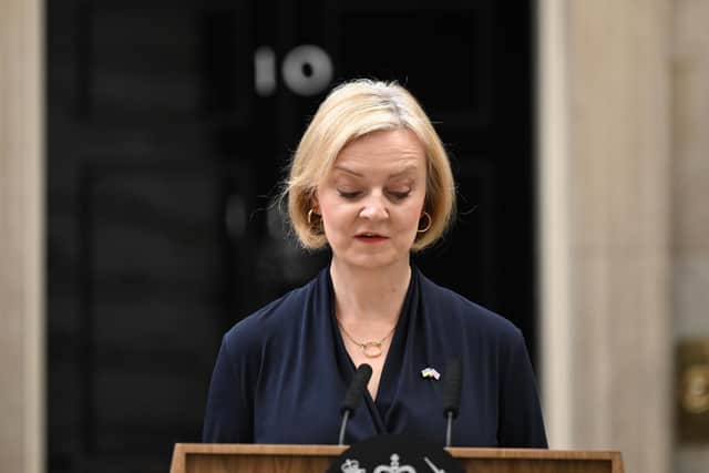 Prime Minister Liz Truss announced her resignation at 10 Downing Street today (Thursday). Picture: Getty Images