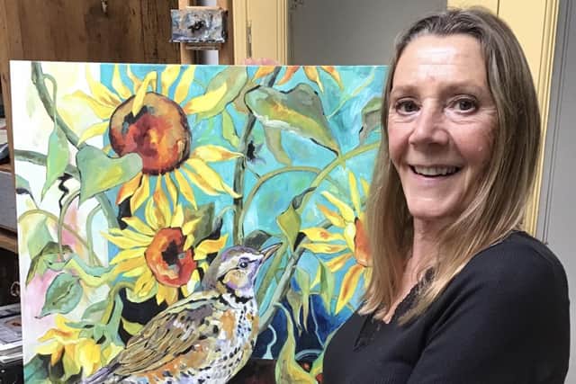 Josie Barraclough with her artwork.
