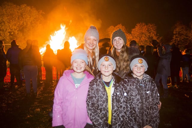 From the left, Keira Paeglis, Ilona Klavlapa, Callum Wike, Geri Wike and Ethan Wike at the Mirfield Round Table Bonfire and Fireworks Extravaganza on Saturday.