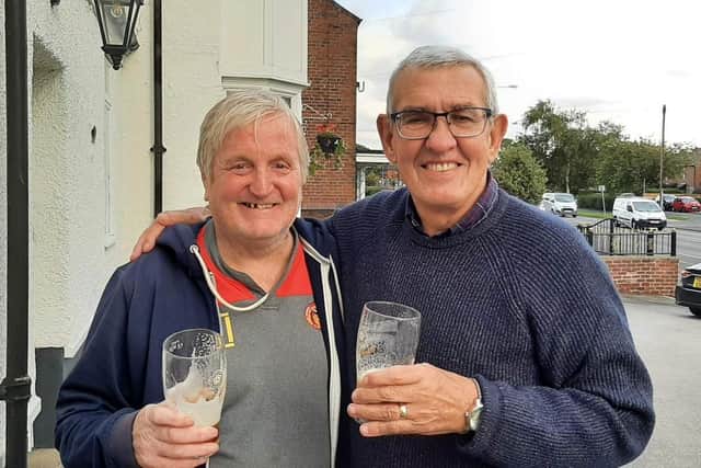 Allan Agar, left, and Nigel Stephenson, two members of Dewsbury's victorious 1973 Championship team