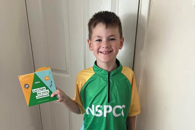 Isaac Longfield, aged eight, will take part in a triathlon to raise funds for the NSPCC