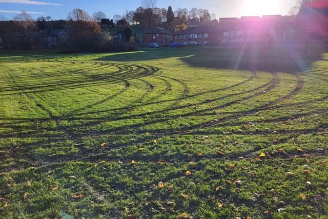 The public grass area at Milton Road in Heckmondwike, which back onto the first team’s Beck Lane home ground, were vandalised earlier this week