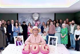 Hazel Louise Goddard, who lives in Thornhill, was surprised by over 50 family and friends, and a buffet and cake celebration, at Di Bisco in Horbury, to mark her 100th birthday.