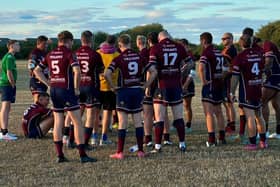Thornhill Trojans at half-time of their derby draw with Mirfield Spartans. Picture: Thornhill Trojans