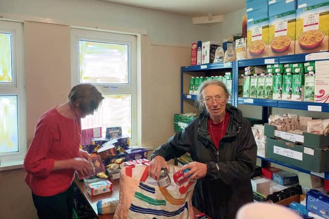 Volunteers at Wyke Food Bank Pauline Armitage and Sylvia Percival.