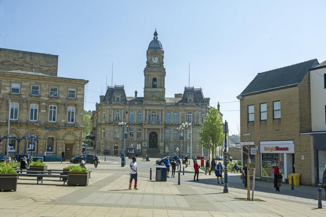 Scenes outside Dewsbury Town Hall on April 16, 2020. During the first national lockdown, people were ordered to stay at home and permitted to leave for essential purposes only, including buying food or for medical reasons. Picture Tony Johnson