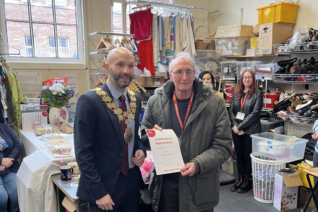 The British Heart Foundation charity shop in Dewsbury town centre has celebrated its 25th anniversary.