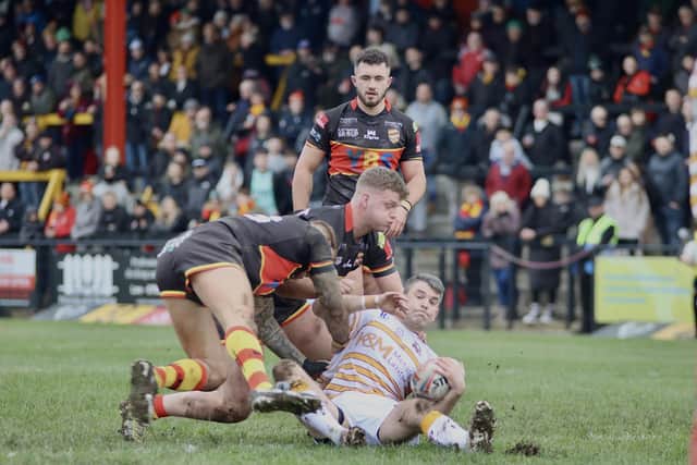 Batley Bulldogs in action on Boxing Day against Dewsbury Rams.
