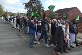 local Mosque Imams from Dewsbury, Batley, Heckmondwike, and Huddersfield, leading the EID-Milad Peace Procession.