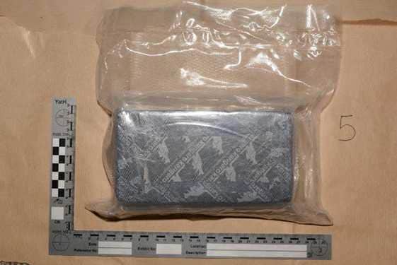 A block of drugs recovered during the operation.