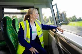 Mayor Tracy Brabin has had a first look at the new Weaver Network buses. Photo: Kirklees Council.