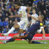 Dominic Calvert-Lewin gets a shot in for Leeds United against Newcastle.