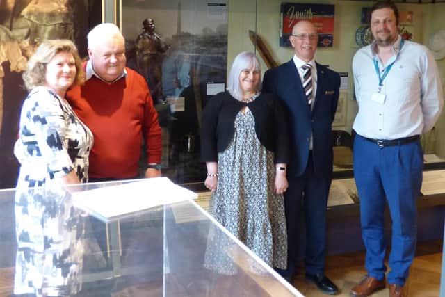 From left to right: Coun Gwen Lowe, Tony Dunlop, Adele Poppleton (Director of Culture and Visitors, Kirklees), Steven Wyatt (Coal Mining Industry Historian from Barnsley) and Paul Gales (Manager Bagshaw Museum).