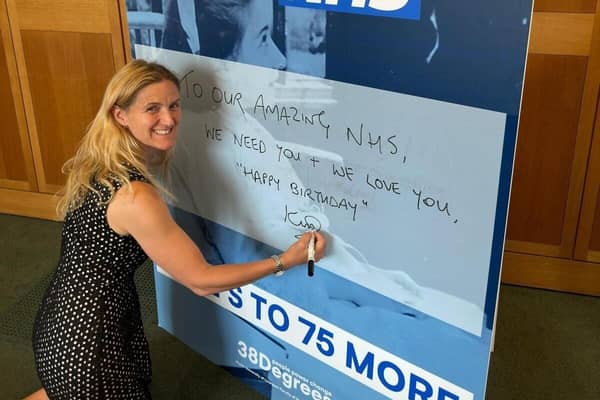 Batley and Spen MP Kim Leadbeater has joined over 100,000 people in wishing the NHS a happy 75th birthday.