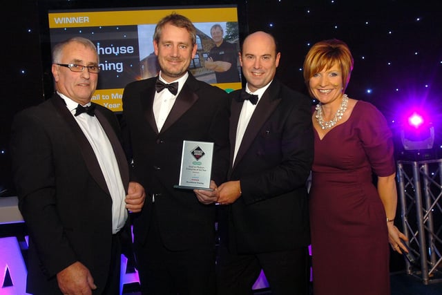 Mr Cook's Ponderosa Lakeside Restaurant sponsored the 2011 Reporter Series Business Awards at Gomersal Park Hotel. Here, along with Look North's Clare Frisby, he is presenting an award to Brookhouse Training.