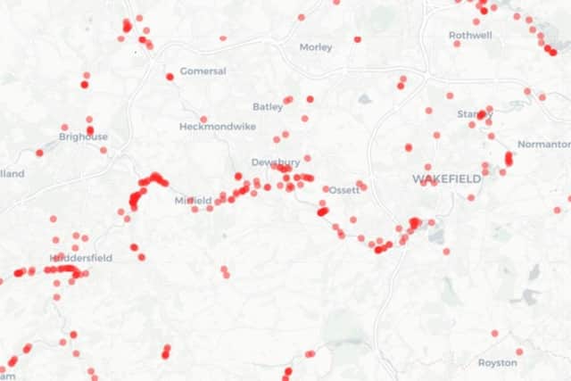 The interactive map was released by Horticultural Magazine and shows live cases of Japanese knotweed across West Yorkshire.