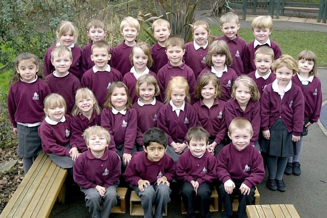 The reception class at Moorend CofE First School in 2005.