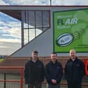 Representatives from FLAIR Handling Solutions with Dewsbury Rams CEO Tony Scargill, far right.
