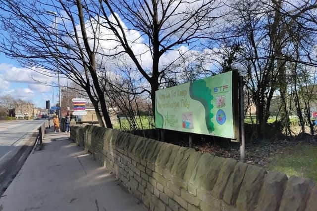 A banner on Huddersfield Road in Ravensthorpe promoting the three community groups - Ravensthorpe in Bloom, Ravensthorpe Residents’ Action Group and Stronger Together Foundation.